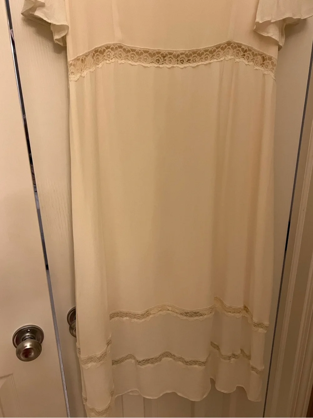 Reformation Cream Lace-Trim Button Front Dress - Picture 10 of 16